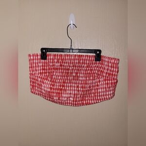 Universal Thread Red And White Gingham Stretchy Bandeau Top XXL NWT